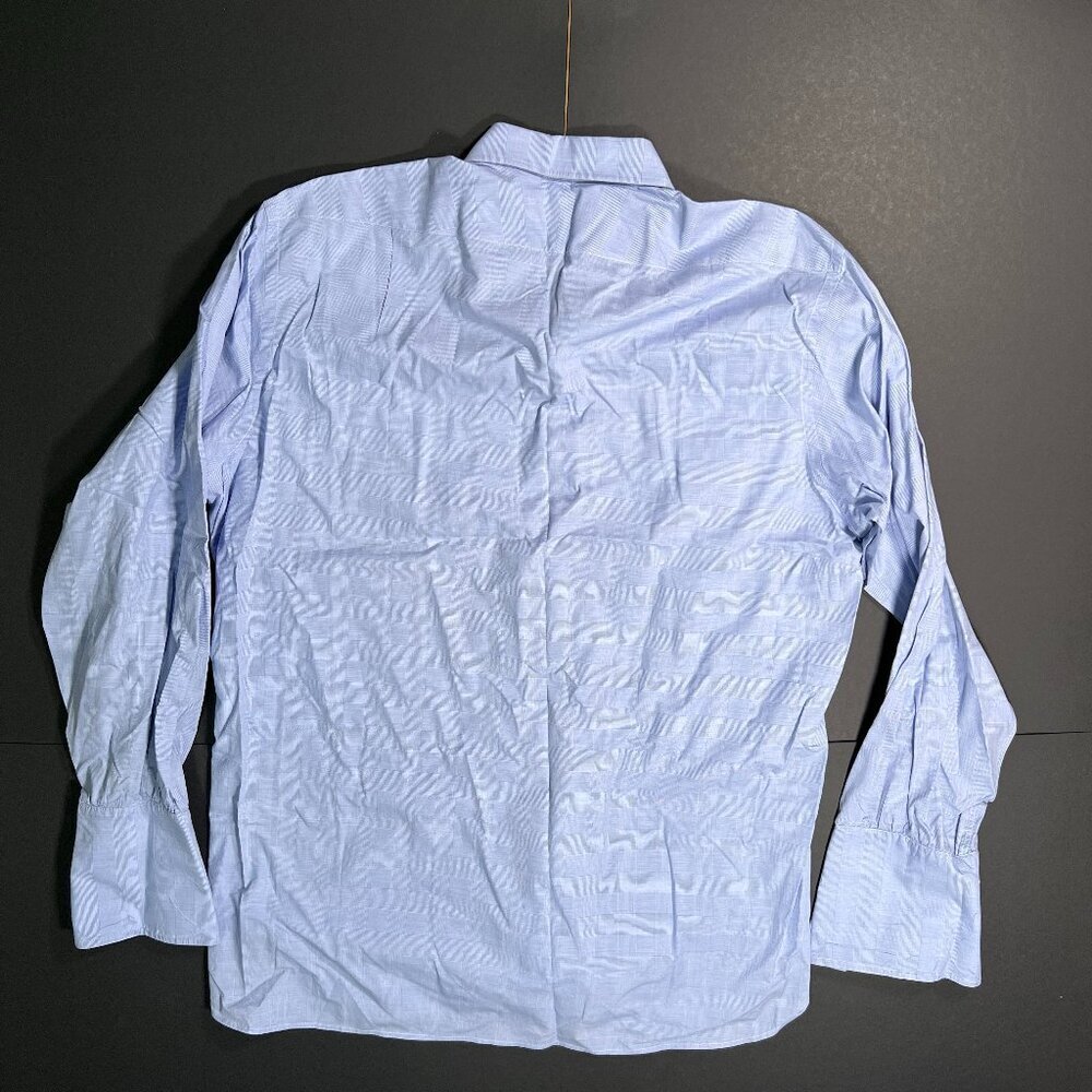 Turnbull & Asser Size 17-43 Button Down Long Sleeve Dress Shirt Blue Checkered - Picture 3 of 7